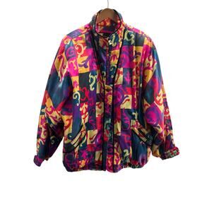 SKEA PARIS/VAIL  Y2K Winter Wear Vintage Abstact Winter Bomber Jacket Size 12